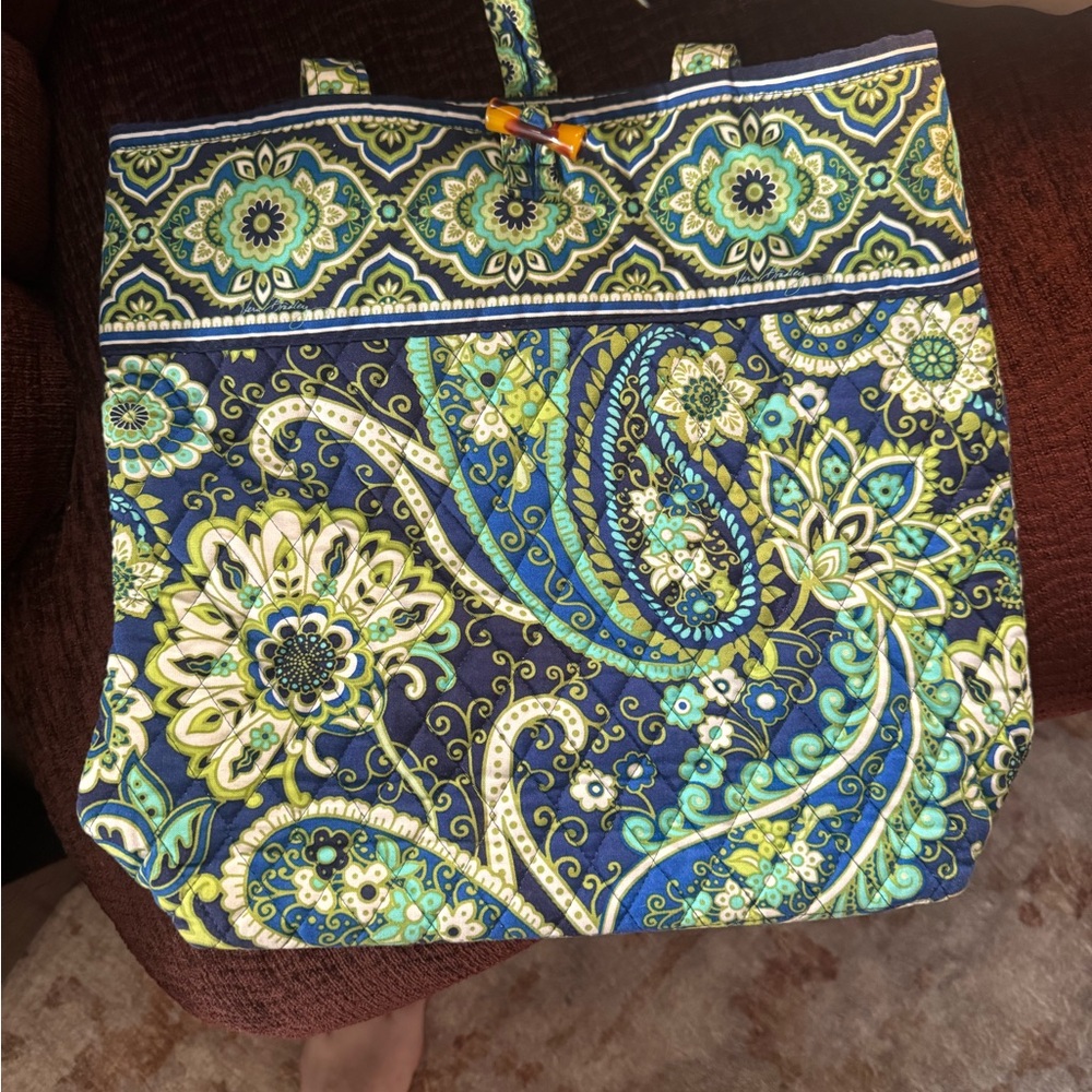 Vera Bradley Blue and Green Quilted Tote